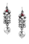 Shop_Noor_Silver Plated Beads Antique Embellished Earrings _at_Aza_Fashions