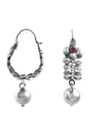 Noor_Silver Plated Beads Antique Embellished Earrings _Online_at_Aza_Fashions