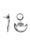 Noor_Silver Plated Crescent Moon Studs _Online_at_Aza_Fashions