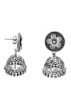 Noor_Silver Plated Floral Pattern Jhumkas _Online_at_Aza_Fashions