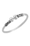 Noor_Silver Plated Classic Twister Bangle _Online_at_Aza_Fashions