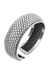 Noor_Silver Plated Weave Textured Statement Cuff Bangle _Online_at_Aza_Fashions