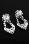 Buy_Noor_Silver Plated Floral Oxidized Studs _at_Aza_Fashions