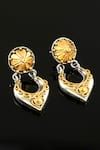 Buy_Noor_Gold Plated Bloom Dual Toned Studs _at_Aza_Fashions