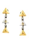 Shop_Noor_Gold Plated Dual Toned Prism Danglers_at_Aza_Fashions