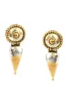 Shop_Noor_Gold Plated Dual Toned Bloom Tribe Studs _at_Aza_Fashions