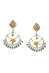 Shop_Noor_Silver Plated Dual Toned Parrot Paradise Chandbalis _at_Aza_Fashions