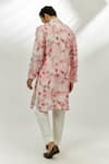 Shop_Nadima Saqib_Pink Viscose Dupion Silk Embroidered Sequins Floral Print Kurta _at_Aza_Fashions