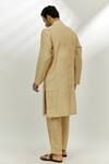 Shop_Nadima Saqib_Beige Chanderi Silk Tissue Embroidered Zardozi Kurta With Pant _at_Aza_Fashions