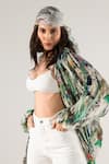 Shop_REENA SHARMA_Off White Viscose Crinkled Chiffon Printed Abstract Open Neck Advika Overlay _Online_at_Aza_Fashions