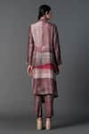 Shop_Clos_Brown Dupion Silk Printed Abstract Indie Vogue Asymmetric Kurta With Pant_at_Aza_Fashions