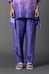 Buy_Clos_Purple Dupion Silk Printed Abstract Mandarin A-line Kurta With Pant_Online_at_Aza_Fashions