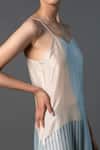Buy_Clos_Cream Dupion Silk Printed Geometric V-neck Jumpsuit_Online_at_Aza_Fashions