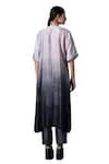 Buy_Clos_Grey Dupion Silk Printed Abstract Floral Round Ombre Kurta With Pant _Online_at_Aza_Fashions