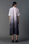 Shop_Clos_Grey Dupion Silk Printed Abstract Floral Round Ombre Dress _at_Aza_Fashions