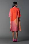 Shop_Clos_Multi Color Shimmer Cupro Print Block Straight Shirt Kurta With Satin Top_at_Aza_Fashions