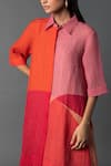Buy_Clos_Multi Color Shimmer Cupro Print Block Straight Shirt Kurta With Satin Top_Online_at_Aza_Fashions