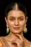 Shop_SHLOK JEWELS_White Kundan Fleur Embellished Danglers _at_Aza_Fashions