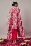 Shop_wildflower by krishna_Pink Pure  Lining Butter Bloom And Embroidered Cape Draped Skirt Set _at_Aza_Fashions