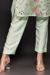 Buy_Label Deepshika Agarwal_Green Organza Embroidered Thread Square Floral Kurta Pant Set _Online_at_Aza_Fashions