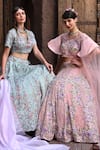 Buy_Label Deepshika Agarwal_Pink Couture Silk Embroidery Thread Glass Neck Florence Lehenga Set _Online_at_Aza_Fashions