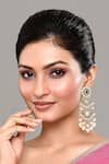 Buy_Nazaakat By Samara Singh_Gold Plated Pearls, Stones, Zari Embellished Chandbali Earrings _at_Aza_Fashions