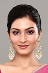Nazaakat By Samara Singh_Gold Plated Pearls, Stones, Zari Embellished Chandbali Earrings _Online_at_Aza_Fashions