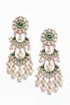 Buy_Nazaakat By Samara Singh_Gold Plated Pearls, Stones, Zari Embellished Chandbali Earrings _Online_at_Aza_Fashions
