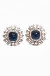 Buy_Nazaakat By Samara Singh_Blue Diamonds, Stones Embellished Stud Earrings _Online_at_Aza_Fashions