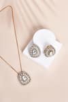 Buy_Nazaakat By Samara Singh_Gold Plated Diamonds, Stones Embellished Pendant Necklace Set 