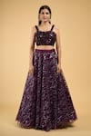 Samyukta Singhania Purple Net Sequins, Embroidery Sweetheart Neck Lehenga Set Online at Aza Fashions Samyukta Singhania_Purple Net Sequins, Embroidery Sweetheart Neck Lehenga Set _Online_at_Aza_Fashions
