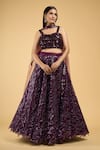Buy Samyukta Singhania Purple Net Sequins, Embroidery Sweetheart Neck Lehenga Set Online at Aza Fashions Buy_Samyukta Singhania_Purple Net Sequins, Embroidery Sweetheart Neck Lehenga Set _Online_at_Aza_Fashions