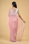 Shop_Samyukta Singhania_Pink Jimmy Choo Embroidery Mukaish Scallop Border Saree With Running Blouse _at_Aza_Fashions