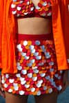 Vidhi Wadhwani_Multi Color Twill Cotton Circle Textured Sweetheart Doria Bustier And Skirt Set_Online_at_Aza_Fashions