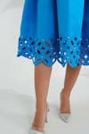 Vidhi Wadhwani_Blue Dutch Satin Embellished Crsytal Round Lima Cutwork Midi Dress_Online_at_Aza_Fashions