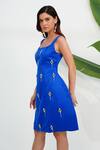 Vidhi Wadhwani_Blue Dutch Satin Embroidered Crystal Diamond Square Moonly Embellished Dress _Online_at_Aza_Fashions