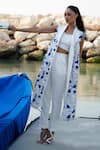 Buy_Vidhi Wadhwani_White Stretch Crepe Embroidered Applique Mykonos Geometric Jacket Pant Set _Online_at_Aza_Fashions