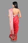 Shop_Zal From Benaras_Pink Pure Katan Silk Woven Banarasi Handloom Saree With Unstitched Blouse Piece _at_Aza_Fashions