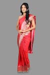 Buy_Zal From Benaras_Pink Pure Katan Silk Woven Banarasi Handloom Saree With Unstitched Blouse Piece _Online_at_Aza_Fashions