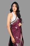 Buy_Zal From Benaras_Magenta Pure Katan Silk Banarasi Handloom Saree With Unstitched Blouse Piece _Online_at_Aza_Fashions