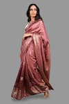 Buy_Zal From Benaras_Pink Pure Silk Woven Banarasi Handloom Saree With Unstitched Blouse Piece _Online_at_Aza_Fashions