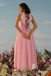 Shop_Label RaMa_Pink Silk Plain Round Neck Napa Valley Dress _at_Aza_Fashions