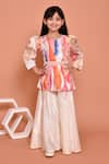 Samyukta Singhania_Multi Color Top And Palazzo Polyester Printed Abstract Kurta Set _at_Aza_Fashions