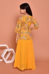 Shop_Samyukta Singhania_Yellow Georgette Embroidered Sequins Floral Kurta Palazzo Set _at_Aza_Fashions