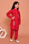 Shop_Samyukta Singhania_Red Polyester Embroidery Beads Stone Shirt Kurta With Pant _Online_at_Aza_Fashions