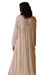 Nazar by Indu_White Cotton Hand Embroidered Floral Round Gota Yoke Anarkali With Dupatta _Online