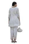 Nazar by Indu_White Cotton Embroidered Gota Round Short Kurta Salwar Set_at_Aza_Fashions