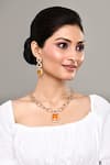 Buy_Nazaakat By Samara Singh_Gold Plated Zari Embellished Pendant Necklace Set _at_Aza_Fashions