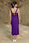 Shop_Raasa_Purple Cotton Muslin Solid Square Iris Strappy Dress _at_Aza_Fashions