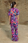 Shop_Raasa_Multi Color Cotton Modal Abstract Lapel Collar Luna Pattern Jumpsuit _at_Aza_Fashions